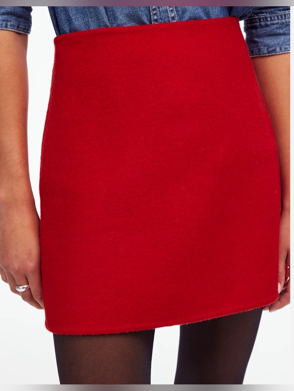 Madewell Double Faced Mini Skirt Wool 10 Red Fall Valentine’s Holiday Office